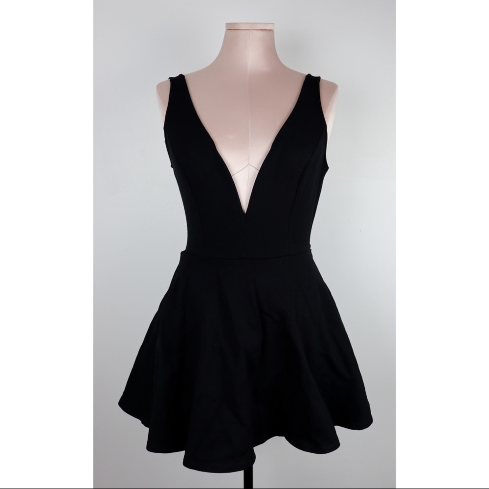 Lulu’s Black Mini Romper Dress